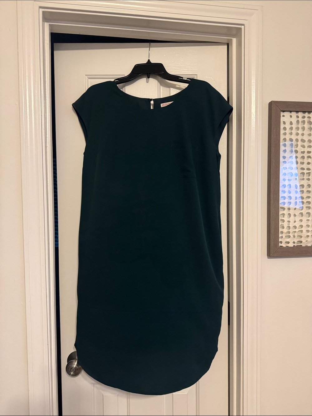 Merona Forest Green Cap-Sleeve Shift Midi Dress